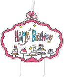 kaarsje Jill 10 x 8 cm Happy birthday