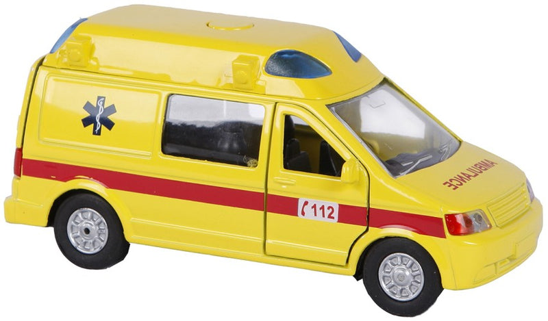 Auto pb Kids Globe ambulance + licht/geluid - 13 cm - Speelgoedauto Kids Globe