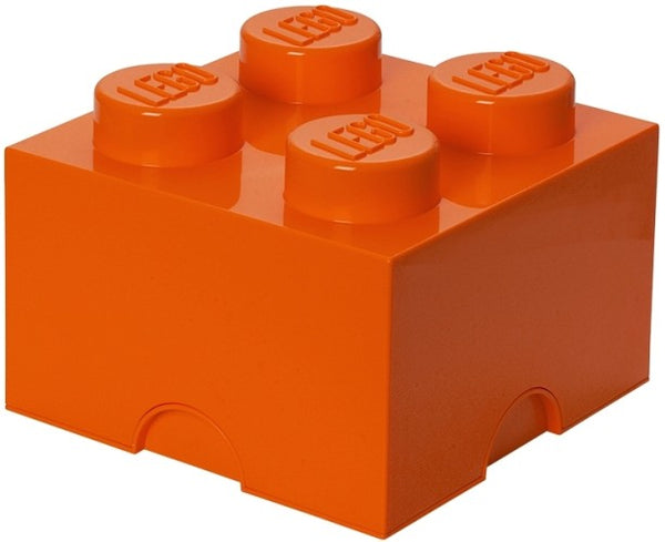 opbergsteen 4 noppen 25 x 18 cm polypropeen oranje