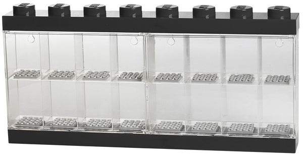 vitrine 16 mini-figuren 38 x 18 cm polypropeen zwart