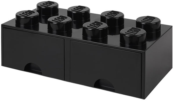 opbergsteen met lades 8 noppen 50 x 18 cm PP zwart