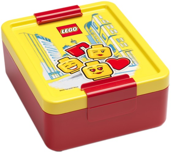 broodtrommel Iconic Girl junior 17 x 13,5 cm PP geel/rood