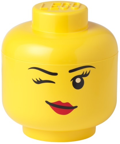 opbergbox hoofd Winky groot 24 x 27 cm polypropeen geel
