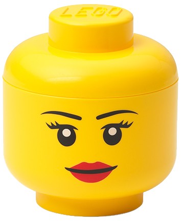 opbergbox hoofd Girl mini 10 x 11 cm polypropeen geel