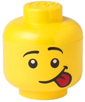 opbergbox hoofd Silly mini 10 x 11 cm polypropeen geel
