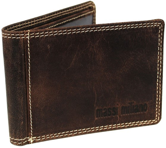 Creditcardhouder leder Wild donkerbruin - 10x1x7 cm - Portemonnee Mtrendz