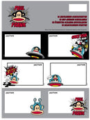 Etiketten Paul Frank Boys - 18 stuks - Kaftpapier Stationery Team Paul Frank
