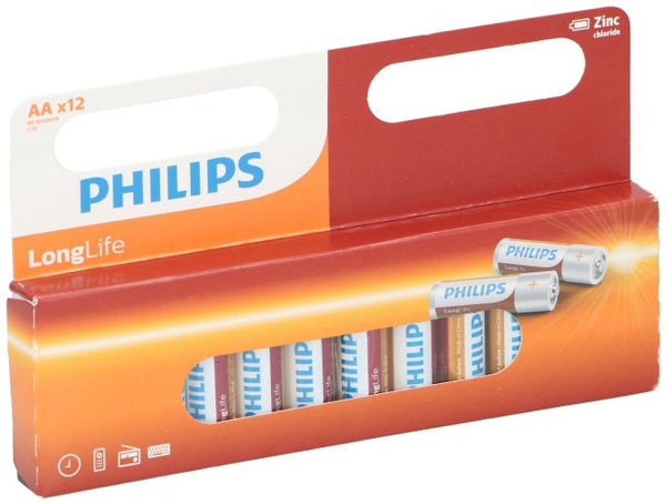 Philips Longlife Batterij Zinc AA/R6, 12st.