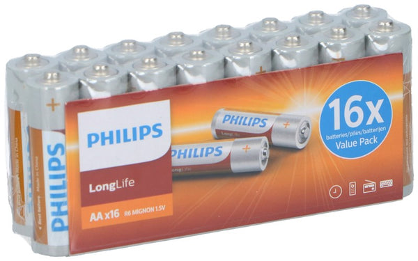 Philips Longlife AA Batterij, 16st.