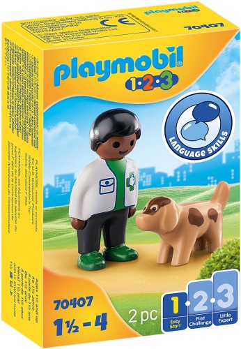 Playmobil 1.2.3. Dierenarts met Hond - 70407