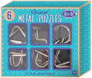 metalen puzzels retr-Oh unisex blauw 6 stuks