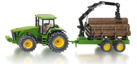 Siku 1954 John Deere 8430 Tractor met Boomstamaanhangwagen