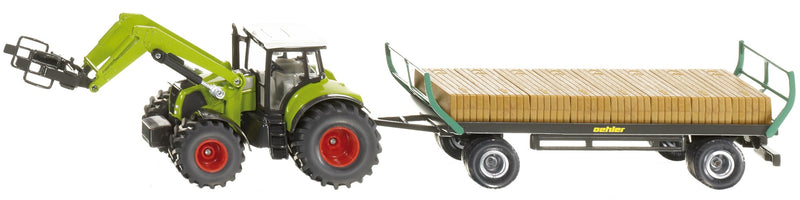 Siku 1946 Tractor met Balengrijper en Aanhanger 1:50