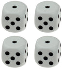Dobbelstenen wit 4 stuks Dobbelspel LifeTime Games
