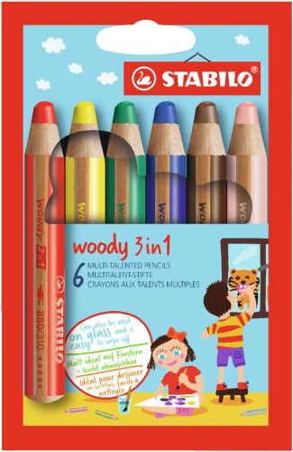Stabilo Woody 3in1 Potloden 6 Stuks