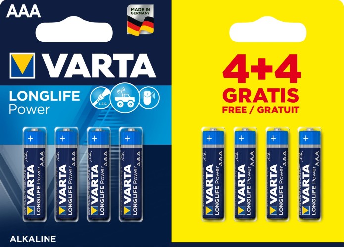 Batterijen Varta Longlife AAA 8 stuks Batterijen