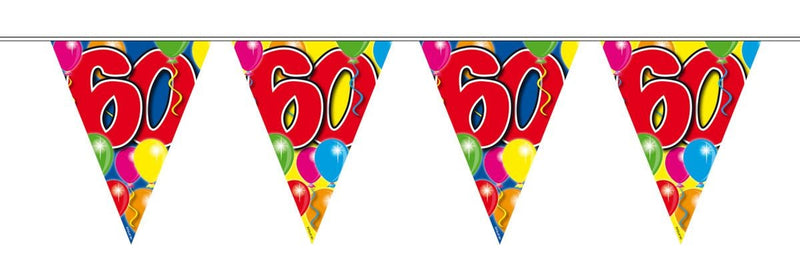Vlaggenlijn ballonnen - 60 jaar - 10 meter - Feestartikelen