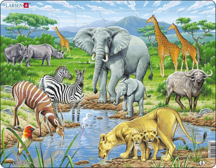 Larsen Legpuzzel Dieren - Afrikaanse Savanne, 65st.