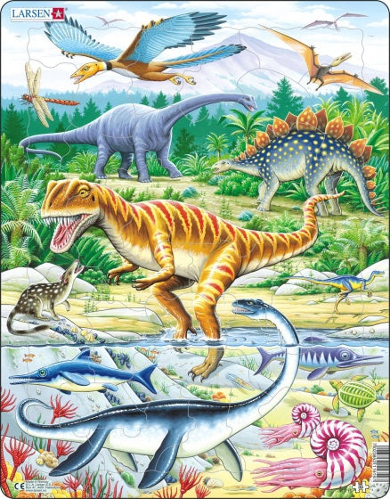 legpuzzel Maxi Dinosauriërs junior karton 35 stukjes