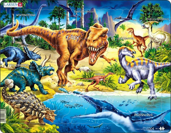 legpuzzel Maxi Dinosaurussen 57 stukjes