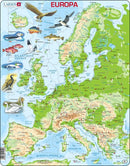 Larsen Legpuzzel Kaart Europa - Geografisch met Dieren, 87st.