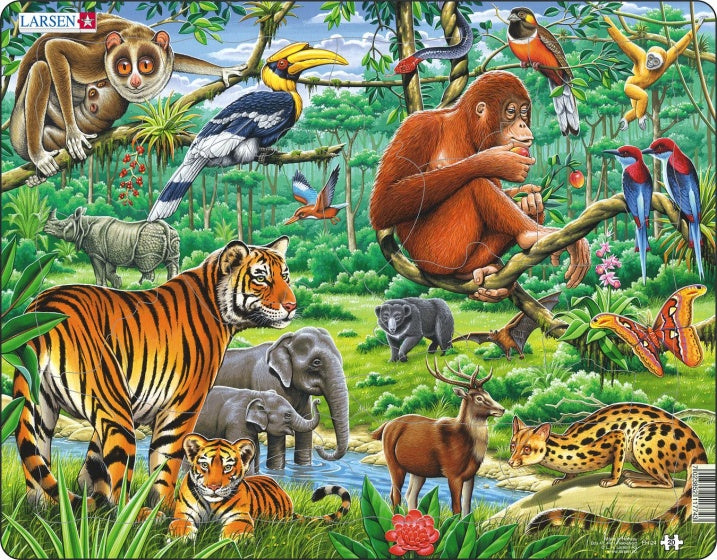 legpuzzel Maxi Jungle junior karton 20 stukjes