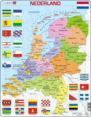 Larsen Legpuzzel Kaart Nederland met Provincies en Vlaggen, 48st.