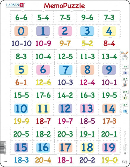 Larsen Memopuzzel - Aftrekken met Getallen van 0-20, 40st.
