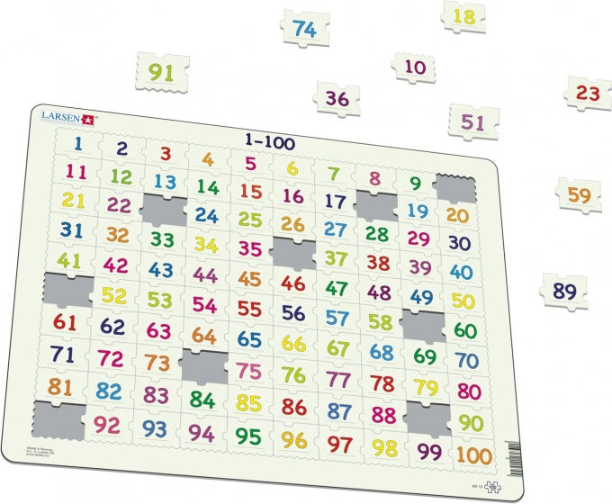 Larsen Legpuzzel Leren Rekenen Getallen 1-100, 100st.