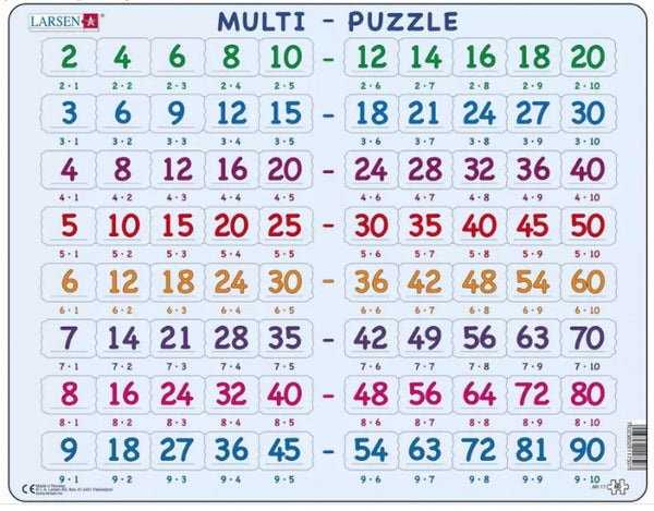 Larsen Legpuzzel Leren Rekenen - Tafels, 80st.