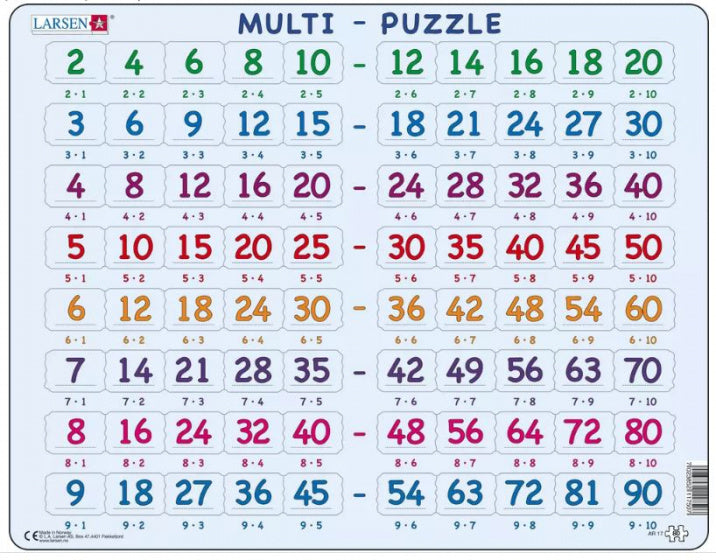 Larsen Legpuzzel Leren Rekenen - Tafels, 80st.
