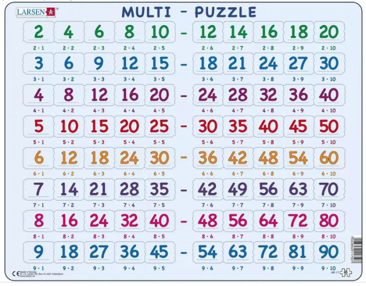 legpuzzel Maxi Leren vermenigvuldigen 80 stukjes