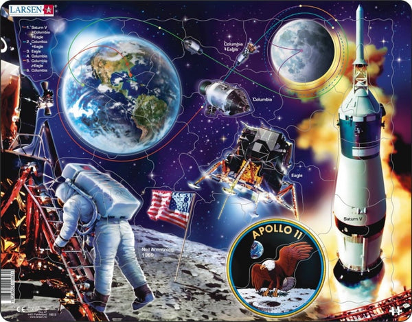 Larsen Legpuzzel Reis naar de Maan - Ruimtevaart Apollo 11, 50st.