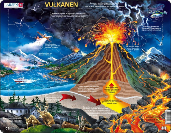 legpuzzel Maxi Vulkanen 70 stukjes