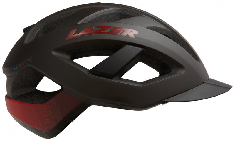 fietshelm Cameleon unisex zwart/rood maat 52-56 cm