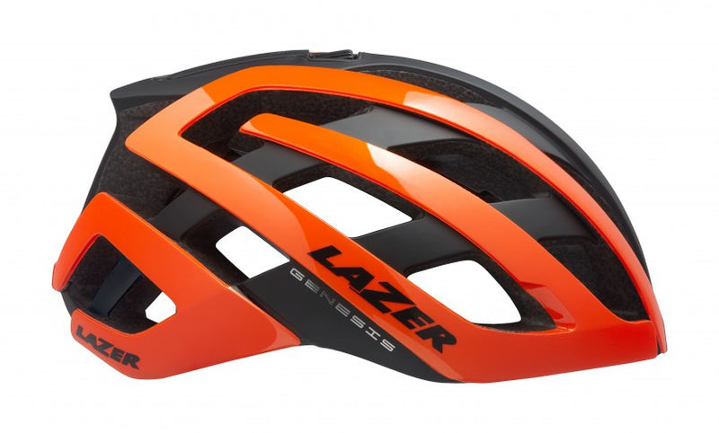 fietshelm Genesis unisex oranje/zwart maat 52-56 cm