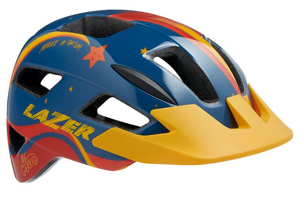 fietshelm Lil Gekko Star junior blauw/geel maat 46-50 cm