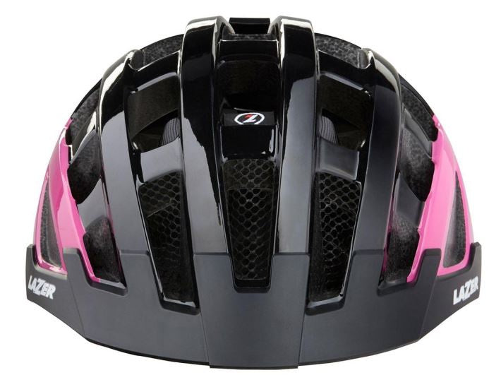 fietshelm Petit DLX dames zwart/roze maat 50-57 cm