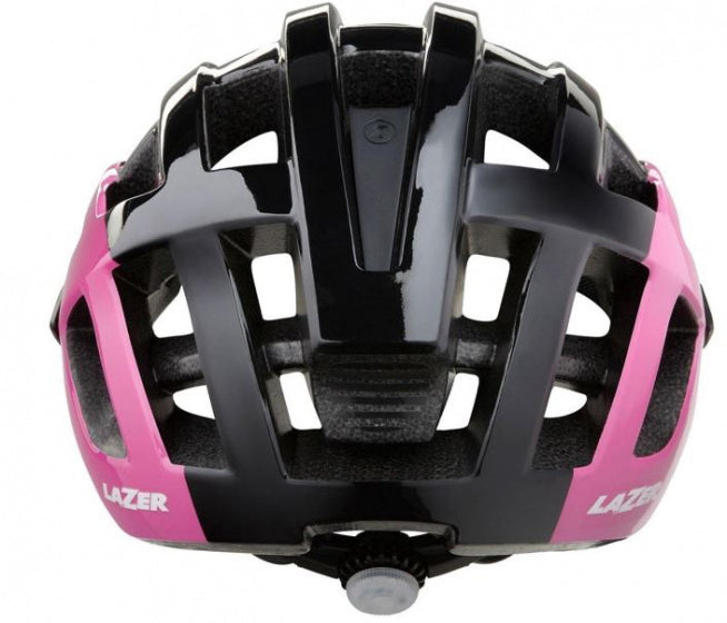 fietshelm Petit DLX dames zwart/roze maat 50-57 cm
