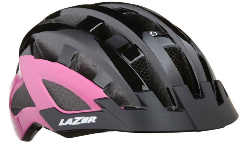 fietshelm Petit DLX dames zwart/roze maat 50-57 cm