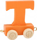 Small Foot - Houten Lettertrein Oranje - T - 12 stuks
