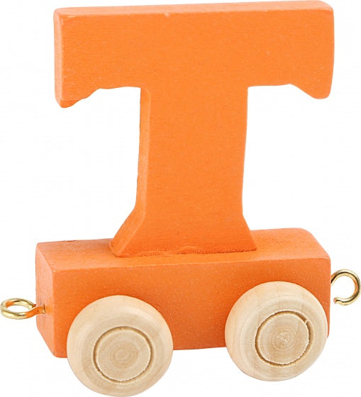 Small Foot - Houten Lettertrein Oranje - T - 12 stuks