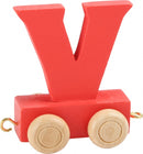 Small Foot - Houten Lettertrein Rood - V - 12 s tuks
