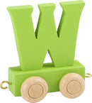 Small Foot - Houten Lettertrein Groen  - W - 12 stuks