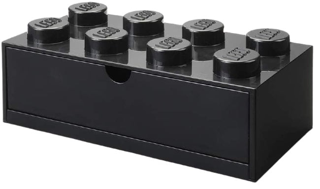 Opberglade Lego brick 8 zwart