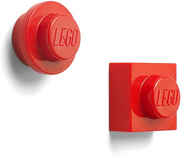 magneten 4,7 cm ABS/metaal rood 2 stuks