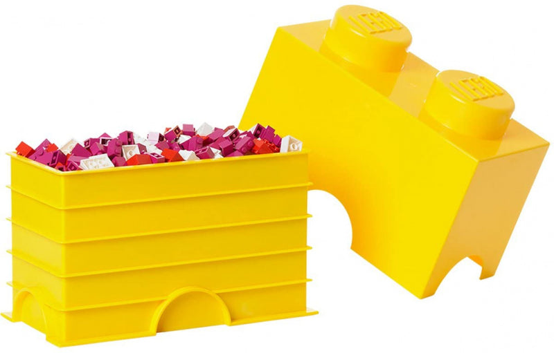 opbergsteen 2 noppen 25 x 18 cm polypropeen geel