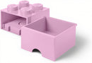 opbergsteen met lade 4 noppen 25 x 17 cm polypropeen roze