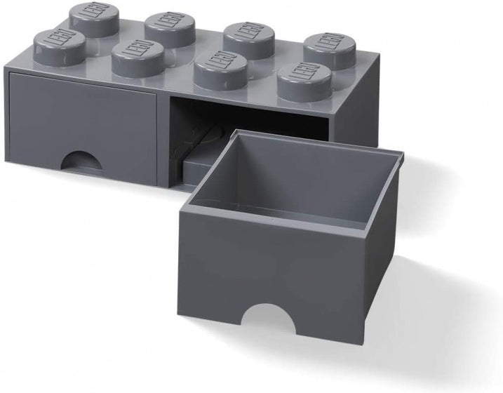 opbergsteen met lades 8 noppen 50 x 18 cm PP grijs