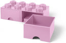 opbergsteen met lades 8 noppen 50 x 18 cm PP roze